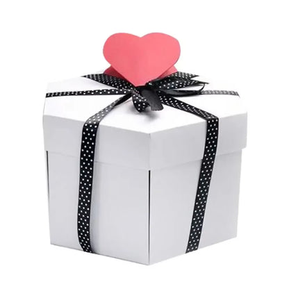 DIY Hexagonal Photo Album Box Scrapbook Lovely Surprise Explosion Couple Box Love Memory Anniversary Valentine'S Day Love Gift